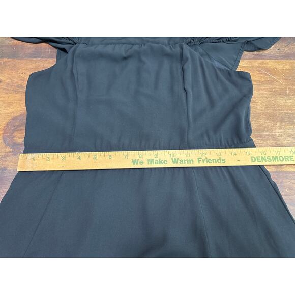 Women's Miami Black Dress Off The Shoulder Sleeves Lace Detail & Chiffon Large - Picture 11 of 11